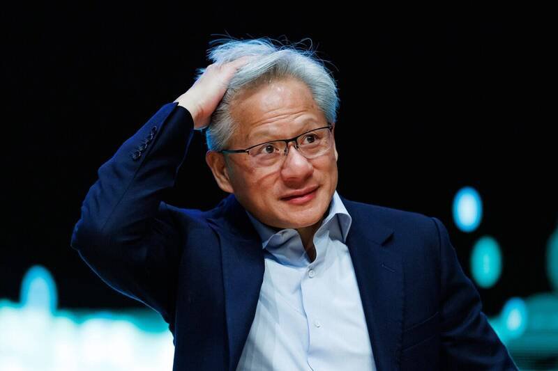 輝達執行長黃仁勳。（彭博）